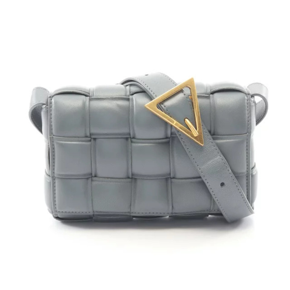 Bottega Veneta Padded Cassette Shoulder Bag Leather Gray